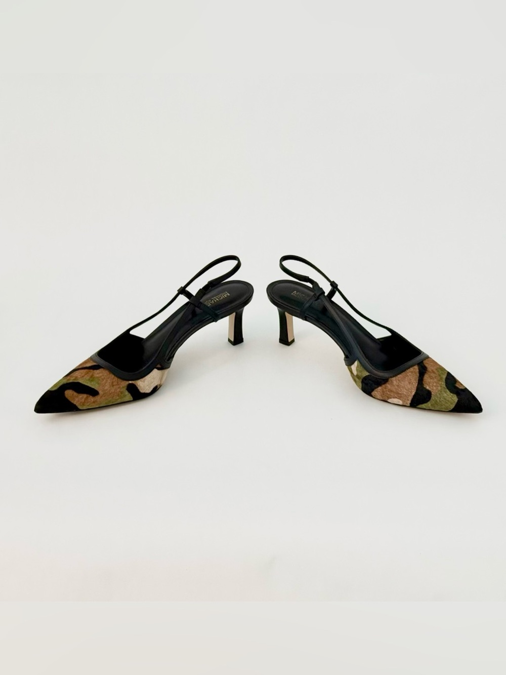 Michael Kors Alora Slingback Heels Smokey Olive (camouflage), size 9.5